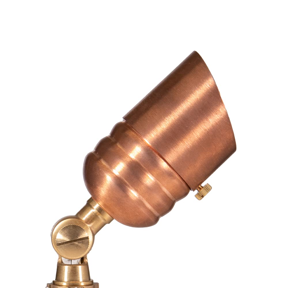 Volt Fat Boy 12V Outdoor Mini Spotlight (Copper) With 5W 2700K Warm White 400 Lumen Mr16 Led Bulb For Low Voltage Landscape Lighting Of Yard  Lawn  Garden  Patio  Trees & House