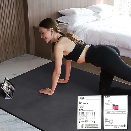 Hatha Yoga Large TPE Yoga Mat 6'x4'x1/2" Extra Thick Non-Slip Exercise Mat - for Yoga Pilates & Home Gym Workouts