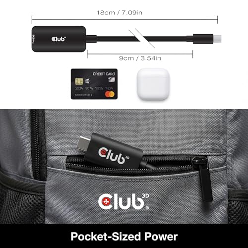 Club 3D Mini DisplayPort to HDMI Adapter 8K@60Hz 4K@120Hz - Active mDP 1.4 to HDMI Converter for Gaming PC, Aorus Series -...
