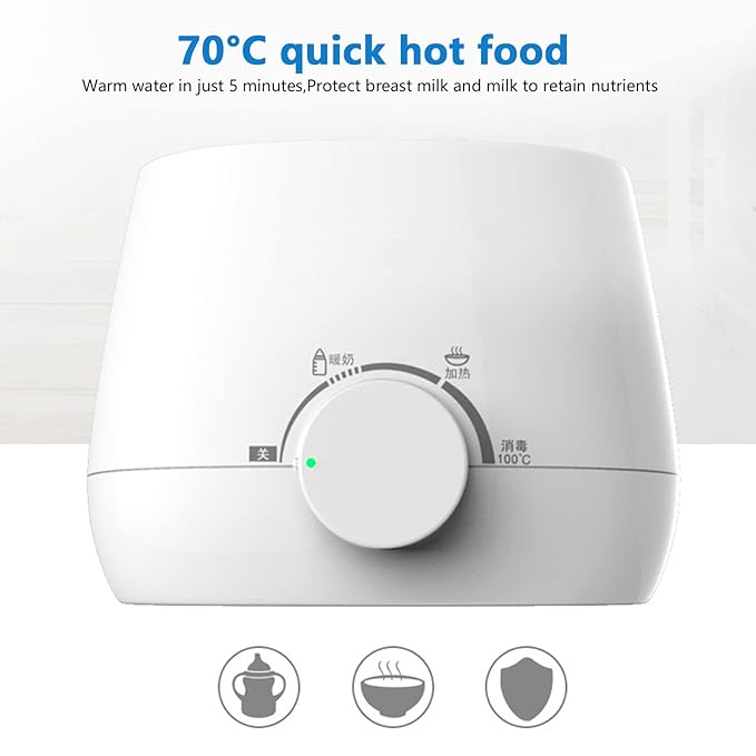 Bottle Warmer Fast 5 Minutes Heating Feed Warmer, Milk Warmer Baby Food Warmers Automatic Thermostat, Baby Food Heater On The Go for Reheating, Defrosting, Steam(110V)