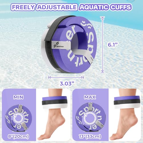 Foam Aquatic Cuffs Exercise Equipment: Sportneer Water Aerobics Float Ring with Adjustable Webbing Pool Exercise Workout S...