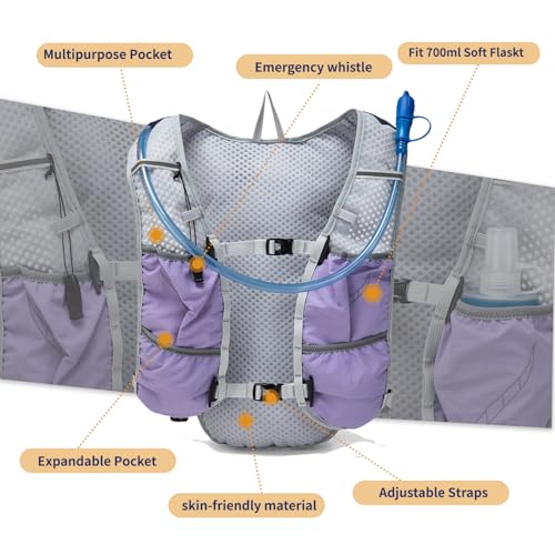 Lightweight Running Vest for Women and Men Hydration Backpack Pack with 1.5L Water Bladder Bag for Hiking Trail Running Ge...
