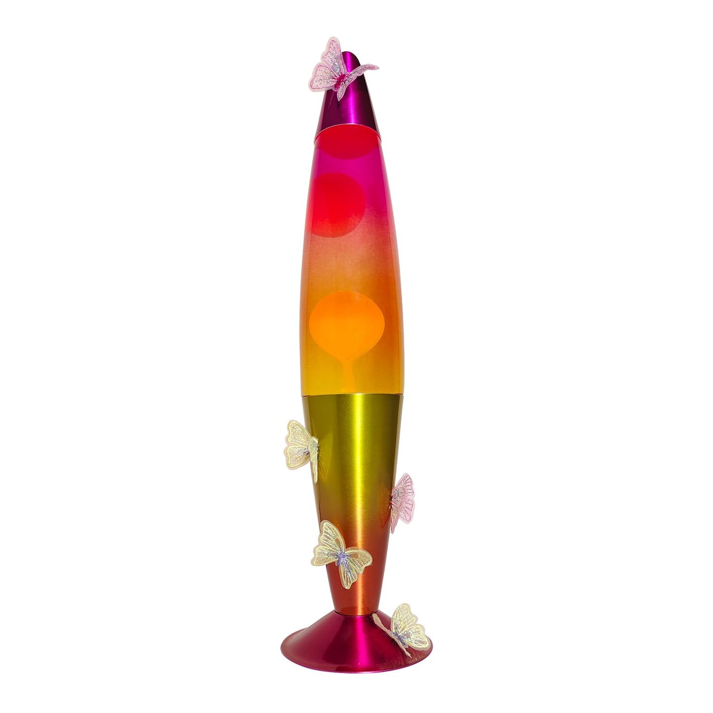 Libubow 16 Inch Rainbow Motion Lamp, Butterfly Embroidery, Purple Orange Yellow, Relaxing Mood Light for Kids & Adults