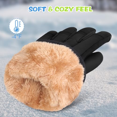 ihuan Kids Winter Waterproof Ski Gloves, Snowboarding Touchscreen Cycling Gloves for Boys Girls As Stocking Stuffers