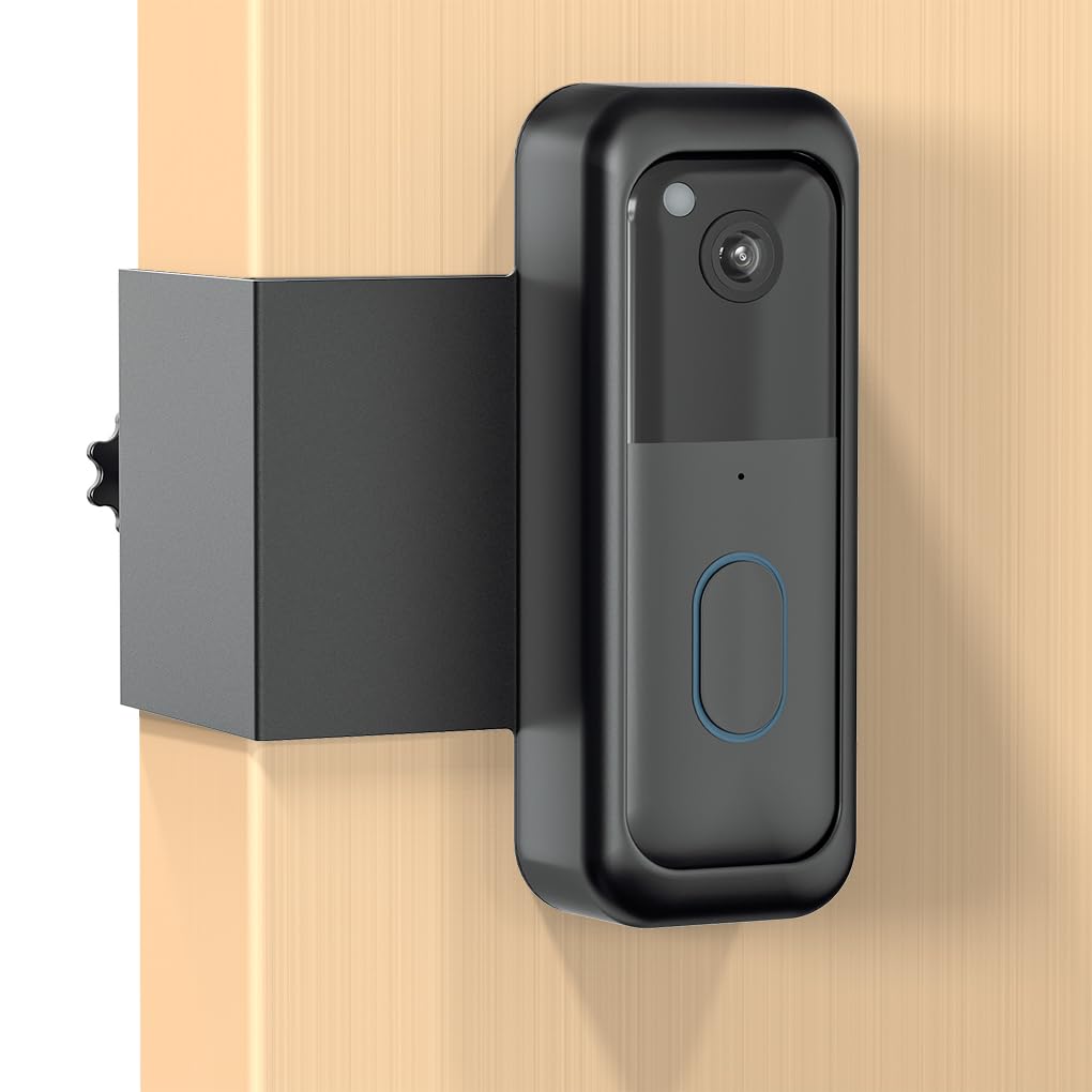 Blink Doorbell Mount, Anti-Theft Blink Video Doorbell Door Mount Bracket No Drilling, Not Block Doorbell Motion Sensor, Easy to Install, Fit for Blink Doorbell Camera (Black) -Like New