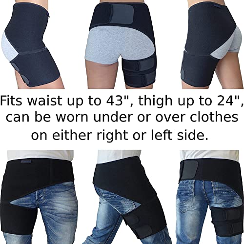 Hip Brace for Sciatica Pain Relief - Compression Support Wrap for Thigh Injury, Pulled Groin Muscles, Lower Back Pain, Hip...