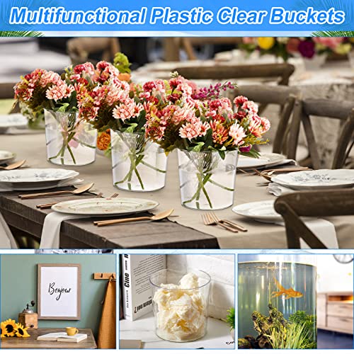 Plastic Ice Bucket Clear Flower Vases 6L Large Champagne Beer Buckets Classic Transparent Wine Chiller Tub Portable Wine C...