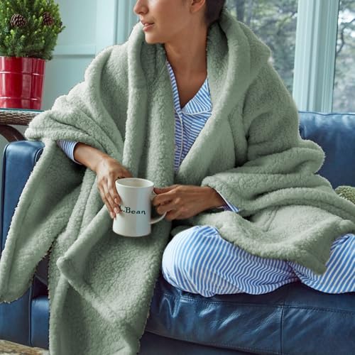 CUBRIDGE Wearable Blanket Sherpa Poncho Office Work Warm Cozy Shawl Blanket,Plush Cape Wrap for Adults
