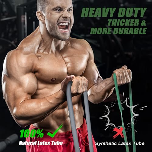 WOQQW Heavy Resistance Bands for Working Out, 350lbs/450lbs Exercise Bands with Handles, Workout Bands Set for Men, Fitnes...