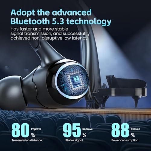 Beniduck Wireless Earbuds Bluetooth 5.3 Headphones Stereo Ear Buds, ENC Noise Cancelling Mic,IPX7 Waterproof Earphones wit...