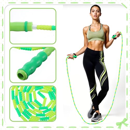 16 Pack Jump Ropes for Adults Kids, 9.2 Feet Adjustable Length Free Segmented Skipping Rope Bulk Soft Beaded Jumping Ropes...