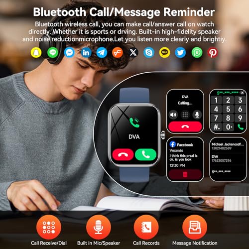 Smart Watch with Alexa Built-in, 1.83" HD Touchscreen Fitness Tracker, Bluetooth Notifications/Calls, IP68 Waterproof, 12...