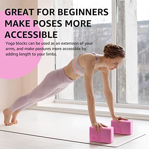 Overmont Yoga Block 2 Pack Supportive Latex-Free EVA Foam Soft Non-Slip Surface for General Fitness Pilates Stretching and...
