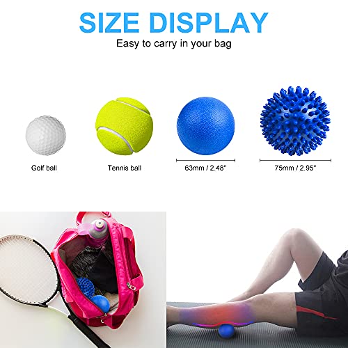 URAQT Spiky Massage Ball Set, 2 Pack Physical Therapy Massage Balls, Hard Lacrosse Ball & Spiky Massage Ball for Myofascia...