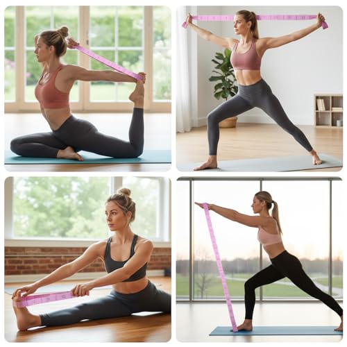 Stretching Strap with 11 Loops Yoga Stretch Strap for Physical Therapy Pilate Ballet Dance Non Slip Exercise Leg Stretch B...
