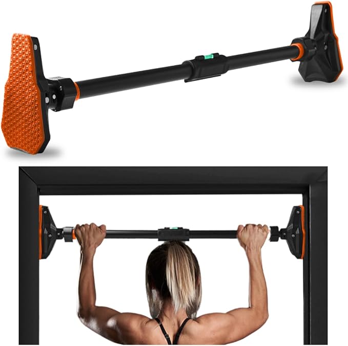 SQUATZ Adjustable Pull-Up & Chin-Up Bar - Door Frame & Doorway No-Screw, No-Damage Hanging Bar for Home Strength Training ...