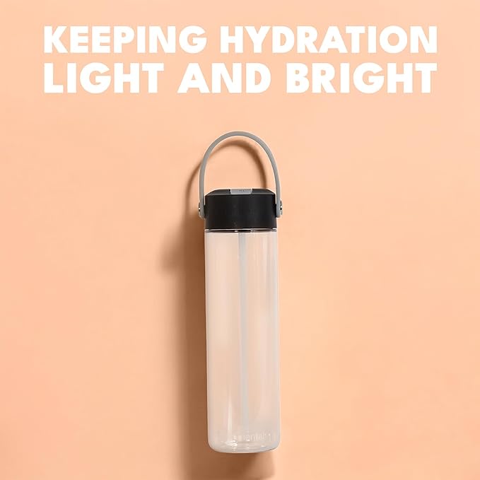 Elemental Splash Water Bottles - BPA-Free Tritan Plastic Reusable Water Bottle with Strap - Ideal for Gym and Sports Leak Proof when Spout is Closed - Midnight Clear - 26oz (2 Pack)