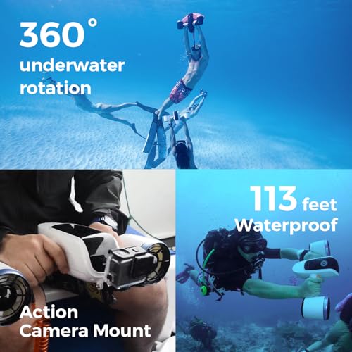 Sublue Mix Underwater Scooter with Action Camera Mount 30 Minutes 22lbf 131ft Waterproof Dual Motors Water Sports Pool Div...