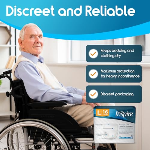 Inspire Adult Diapers Women or Men - MAX Absorbency | Our Most Absorbent and Dry, Incontinence Underwear for Women or Men...