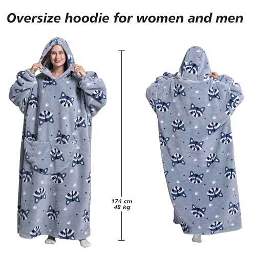 ZXIMU Blanket Hoodie Long,Extra Long Wearable Blanket Oversized Hoodie Blanket Hoodies for Women Snuggle Blankets for Women