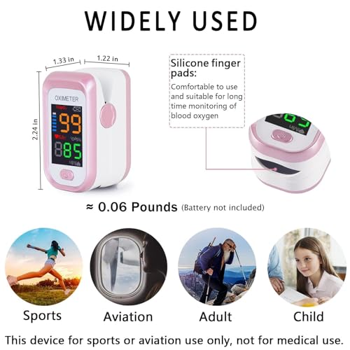 Pulse Oximeter Fingertip, Blood Oxygen Saturation Monitor with Large LED Display, Heart Rate Monitor for Adults, Fingertip...