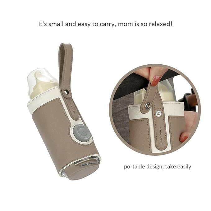 Keenso Baby Bottle Keep Warm Cover,3 TemperaturePortable Baby Bottle Warmer with USB Power, for Home and on The (4)