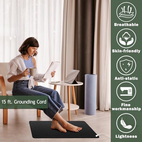 Grounding Mat,35.4x23.6 inches,Reconnect to The Earth EMF Recovery,for Foot Therapy, Universal Grounding Sleep Mat, Ground...