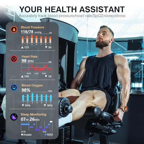 2025 DA GPT Smart Watch for Men,1.19-inch AMOLED Display, 24/7 Heart Rate, Blood Oxygen, Blood Pressure, Sleep Monitor, 10...