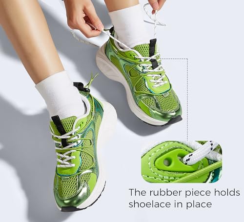 LUCKY STEP Women's Fashion Walking Shoes Running Platform Mesh Casual Sport Gym Work Adjustable Lace Lifestyle Stylish Tre...