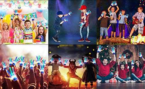 GLEDLOVES LED Gloves for Kids, Teens & Adults - Finger Light Gloves with 5 Colors/6 Modes - Perfect for 9-12 Year Old Boys...