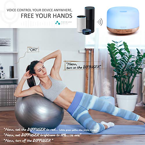 ASAKUKI Smart Wi-Fi Essential Oil Diffuser, App and Voice Control Compatible with Alexa, 500ml Aromatherapy Humidifier, Va...