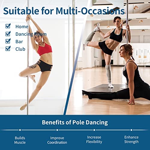 UMEKEN Spinning Static Dance Pole Portable Removable Adjustable 45mm Dancing Pole for Home Exercise Club Party Pub, Dancer...