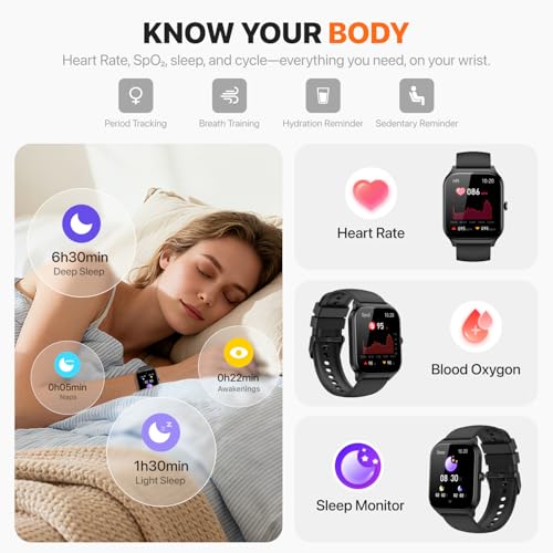 Smart Watch for Women Men,(Answer/Make Call) 1.83'' Fitness Activity Tracker Smartwatch for Android iPhone iOS Compatible,...