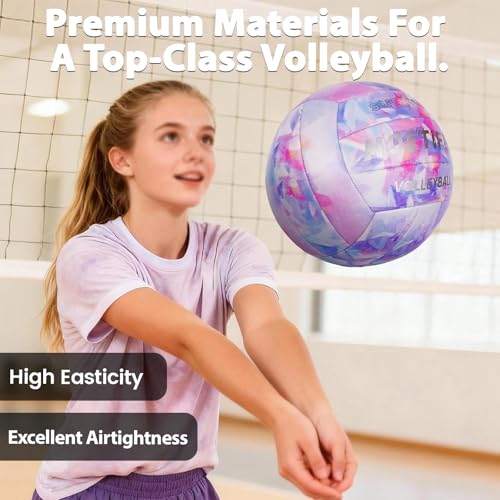 Noetifex Soft PU Leather Volleyball, Official Size 5,Thickened Durable Indoor Outdoor Waterproof Volleyball for Beach, Poo...