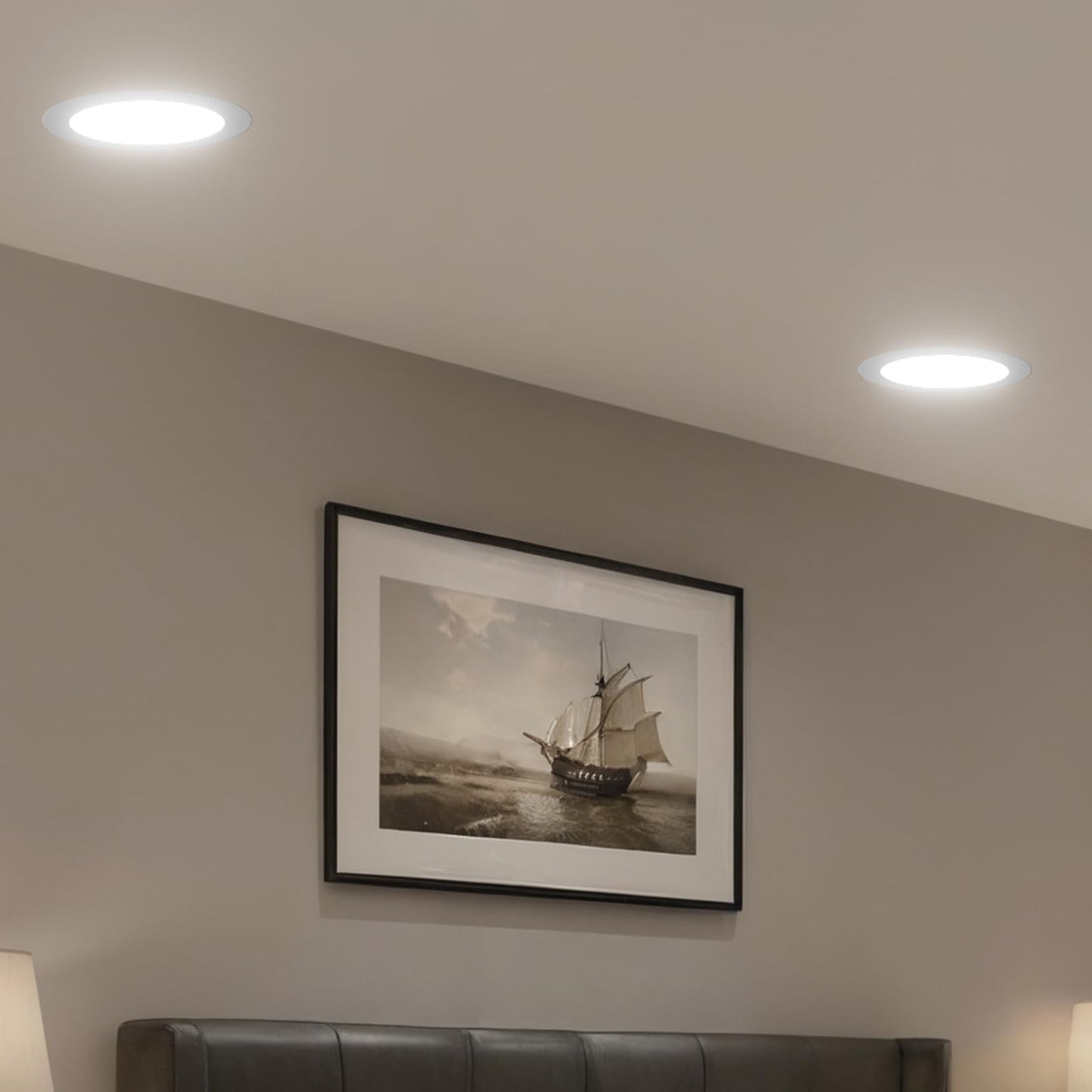 Amico 48 Pack 6 Inch 5CCT Ultra-Thin LED Recessed Light with Junction Box, 2700K/3000K/3500K/4000K/5000K Selectable, 12W Eqv 110W 1050LM Brightness Dimmable Canless Wafer Downlight, ETL & FCC