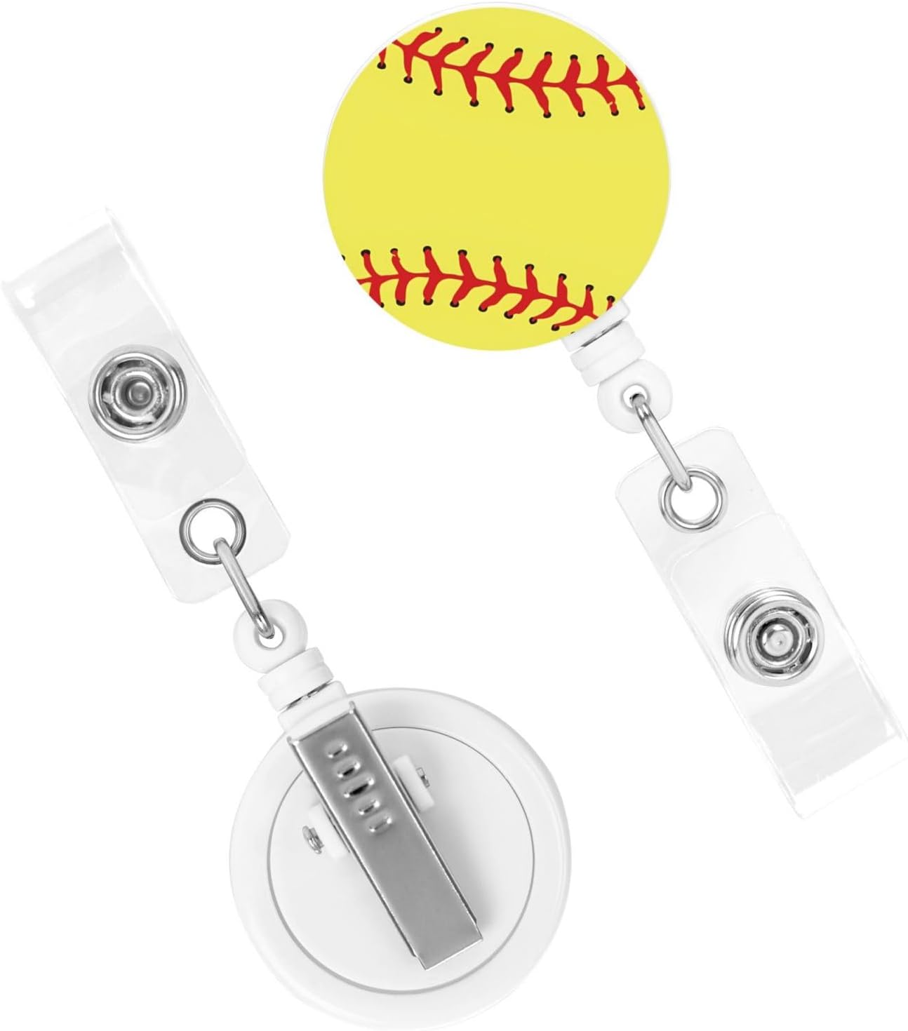 Softball Badge Reels Retractable Badge Holder with Clip for Id Name Tag Office Worker Student Teacher Nurse Doctor