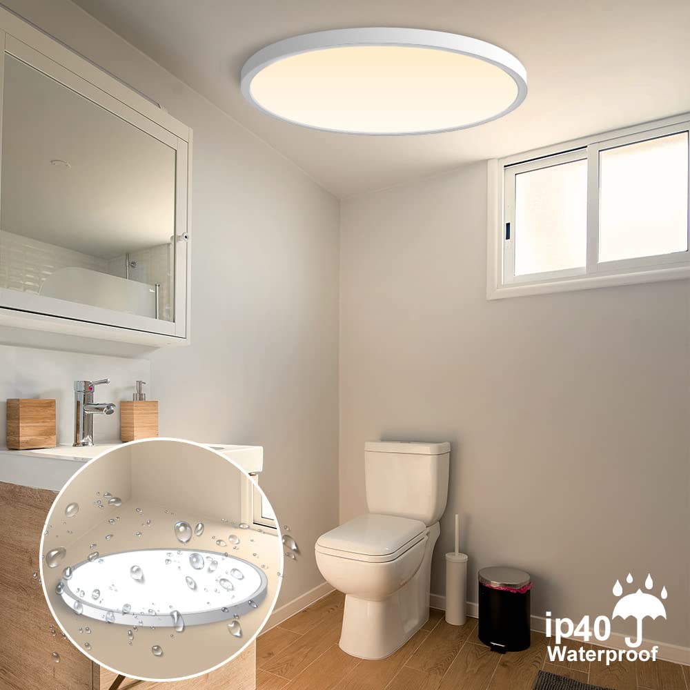 Inshareplus Led Flush Mount Ceiling Light, 12 Inch, 24W, Natural White, Modern Design For Bedroom, Bathroom, Kitchen, Model 42F9A356
