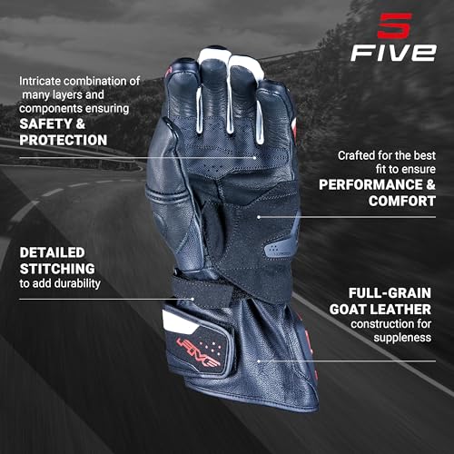 FIVE GLOVES RFX4 EVO Motorcycle Gloves for Men - Racing and Riding Gloves for Motorcycle, BMX, ATV and More