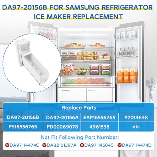 DA97-20156B Refrigerator Ice Bucket Replacement for Samsung Refrigerator Ice Maker Replacement Ice Tray Ice Container Asse...