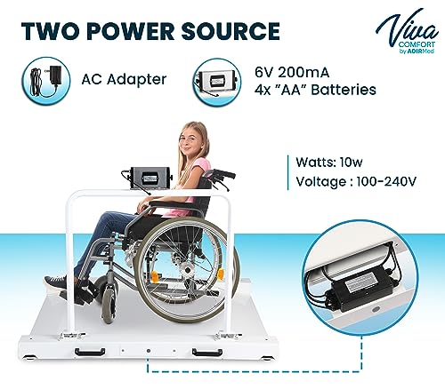 VivaComfort Wheelchair Scale Bariatric Wheelchair Scale with Ramp, 1100 lb / 500 Kg Capacity