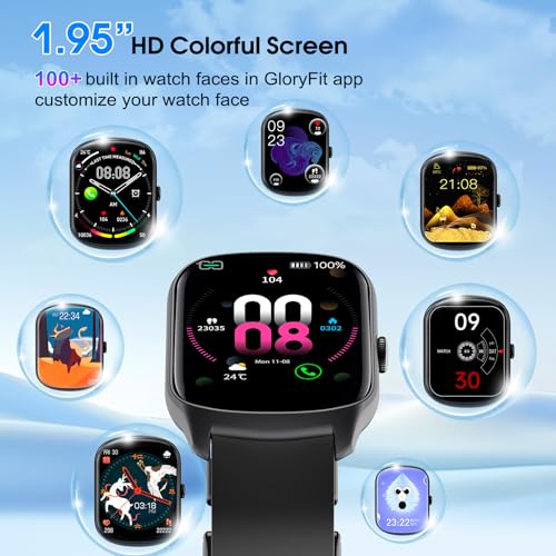 Smart Watch for Men Women, 1.95"HD Smartwatch (Dial/Answer Calls), Heart Rate/Sleep Monitor Fitness Smartwatch, Curved Scr...