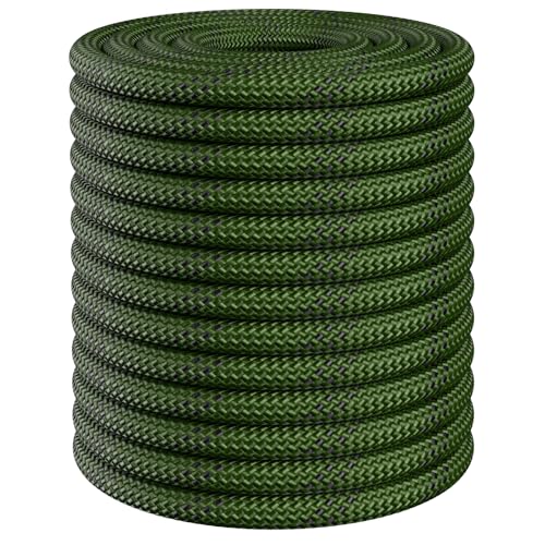 X XBEN Braided Polyester Arborist Rope 1/2 inch X 100ft, 48 Strands, 12 Inner core,5174 LBS Breaking Strength Outdoor Rope...