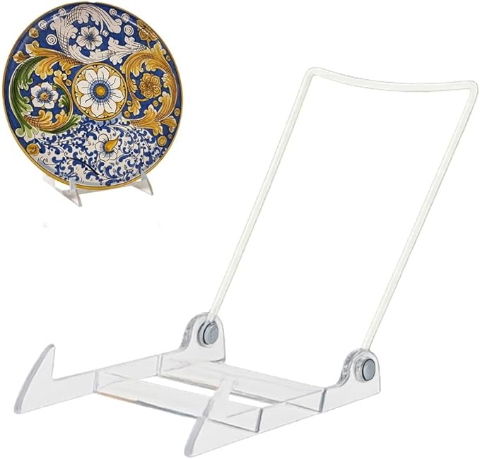 KINGDOM SOLUTIONS MADE IN USA 2-Pack Adjustable Acrylic Easels - Plate Stand - Sturdy Book Stand for Art, Pictures, Plates, Frames - Unique on the Market