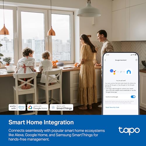 TP-Link Tapo Smart Door Lock, Deadbolt | Keyless Entry, Fingerprint Recognition, Touchscreen Keypad & in-App Monitoring wi...