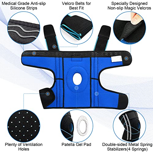 NEENCA Knee Brace for Knee Pain, Adjustable Knee Support with Patella Gel Pad & Side Spring Stabilizers, Knee Wrap for Art...