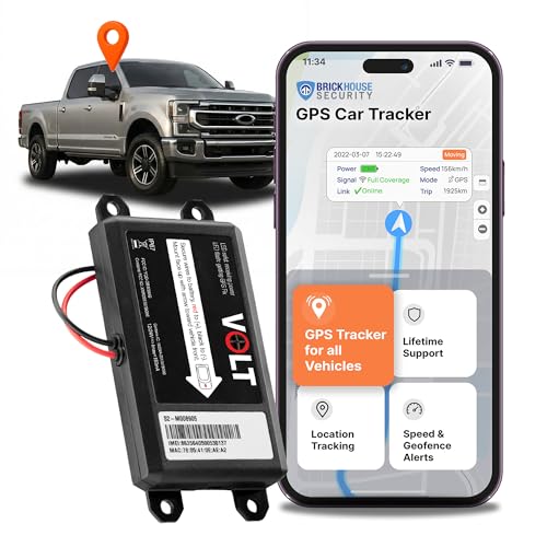 Brickhouse GPS Tracker for Vehicles - Livewire Volt 4G LTE Wired Car Tracker with GPS Tracking & Mapping - Enhance Securit...