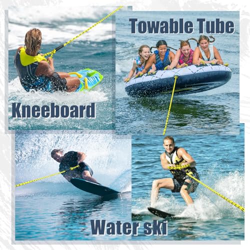 Vortexain Boat Tow Rope 60ft 3-6K, Floating Ropes for Towable Tubes Accessories