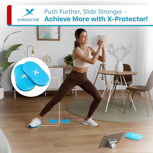 X-Protector Sliders for Working Out - 2 PCS - Double-Sided Exercise Sliders for Hard & Carpeted Floors - Gliders for Exerc...