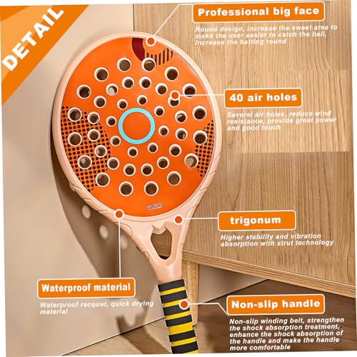 Paddle Rackets, Tennis Racket Set, Waterproof Beach Tennis Racket with Air Hole, 18.1x8.7 Paddle Rackets with Non Slip Han...