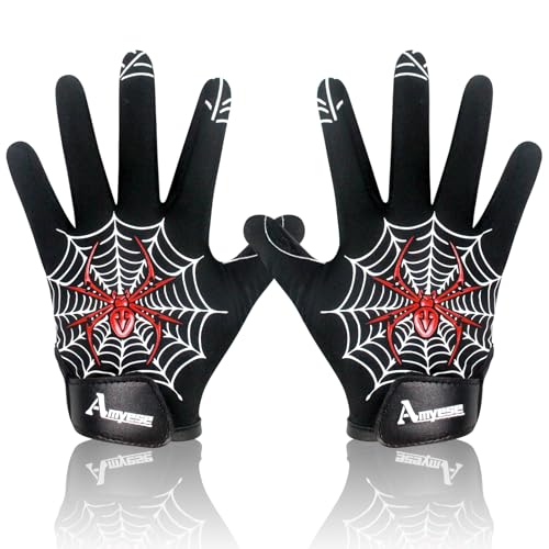 AMYESE Youth Football Gloves -Sticky Football Receiver Gloves with Tacky Silicone Palm for Kids Girls Boys Flag Football P...